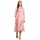 Riie  pastel pink floral print pure cotton a line dress