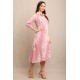 Riie  pastel pink floral print pure cotton a line dress