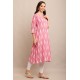 Riie blush pink ikkat soft pure cotton kurta dress