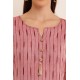 Riie  pink ikkat pure cotton  lace detailing kurta