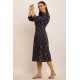Riie  navy blue pure cotton  kantha stich dress